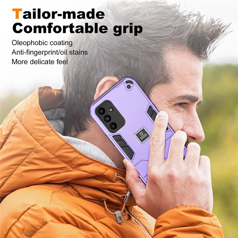 For Samsung Galaxy A15 5G Phone Case Drop Protection Dual Layer PC+TPU - Purple
