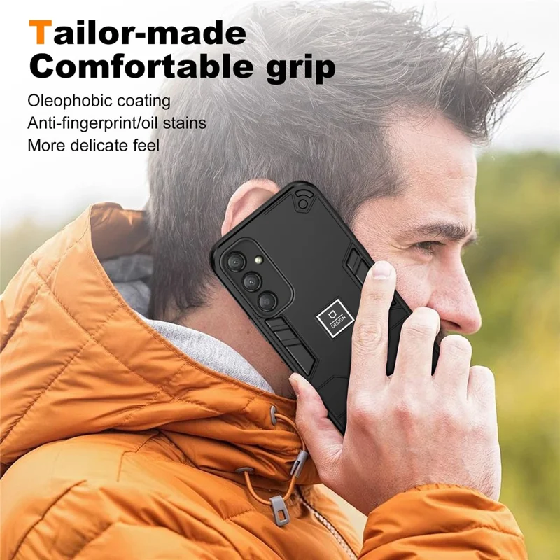 For Samsung Galaxy A25 5G (Global) (161.0 x 76.5 x 8.3mm) Phone Case Shock Absorption TPU Bumper Hard PC Back Hybrid Cover - Black