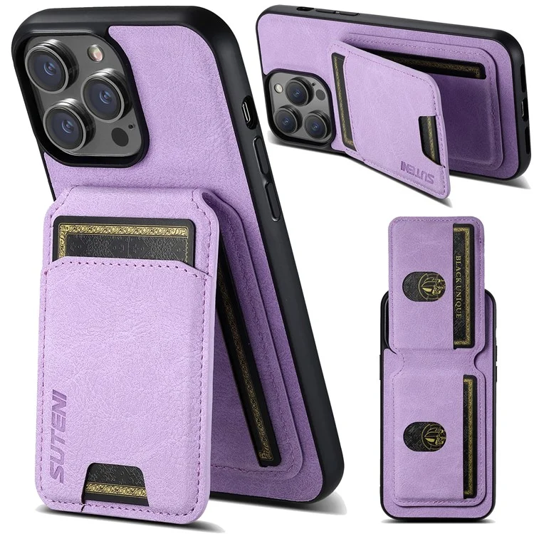 SUTENI H02 для iPhone 11 Pro PU Leather Case Litchi Texture Anti-scratch Phone Cover - Purple