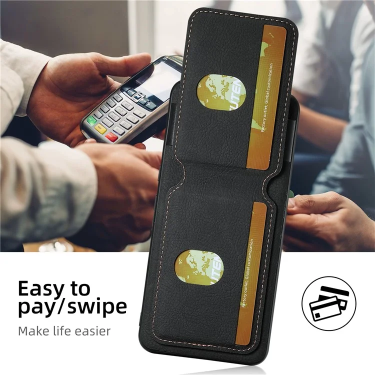 SUTENI H02 For Google Pixel 8 Pro Litchi Texture Case Vertical Flip Card Holder Protective Back Cover - Black
