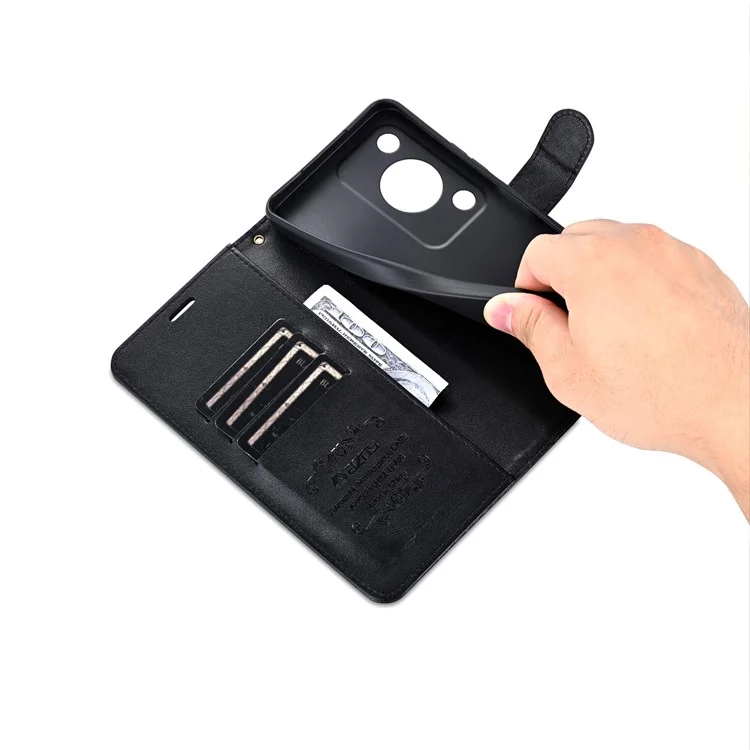 AZNS para Huawei Enjoy 70 4G / nova Y72 4G Estuche Cartera de Cuero de PU Funda Flip para Teléfono - Negro