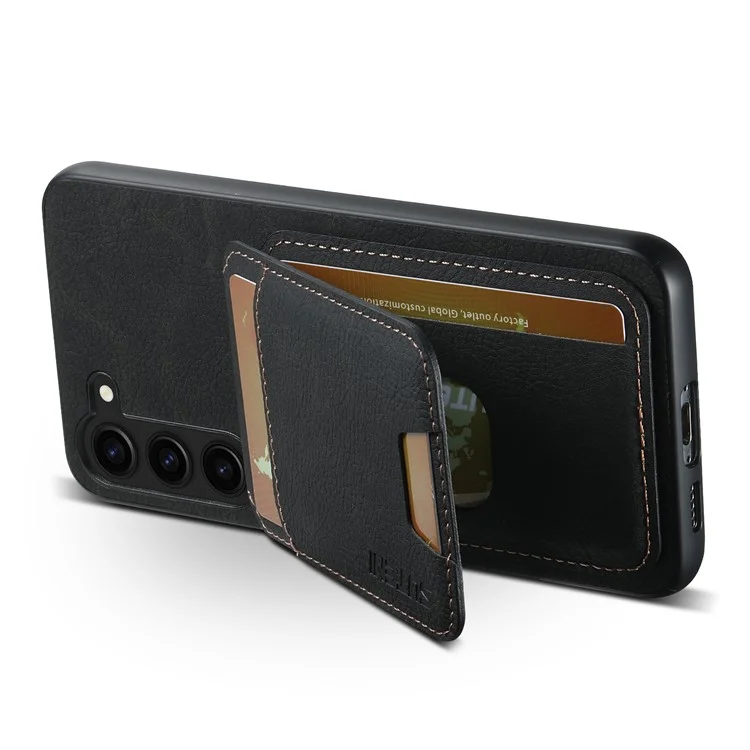 SUTENI H02 For Samsung Galaxy S23+ Phone Case Kickstand Cover Card Slots - Black