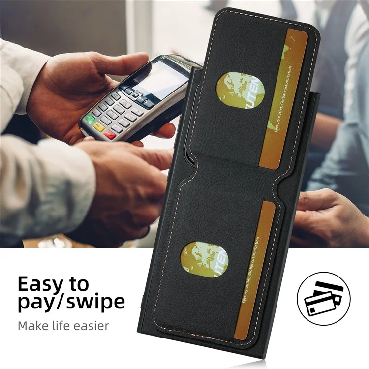 SUTENI H02 Étui pour Samsung Galaxy S22 Ultra 5G Fentes pour cartes Support téléphonique Couverture - Noir