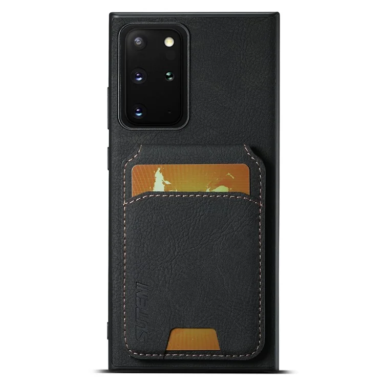 SUTENI H02 Para Samsung Galaxy Note20 Ultra 5G / Note20 Ultra Funda de teléfono con soporte y ranuras para tarjetas - Negro