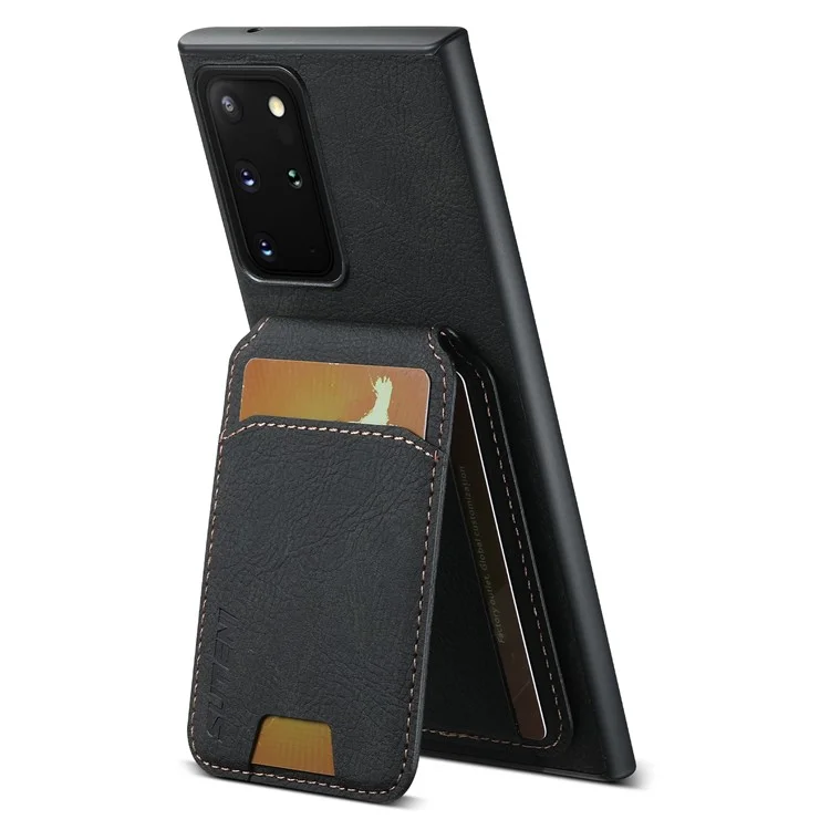 SUTENI H02 Para Samsung Galaxy Note20 Ultra 5G / Note20 Ultra Funda de teléfono con soporte y ranuras para tarjetas - Negro