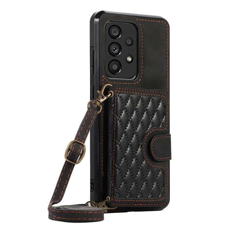 Für Samsung Galaxy M32 5G / A32 5G Hülle Ständer TPU+PU Leder Kartenfach Handyhülle - Schwarz