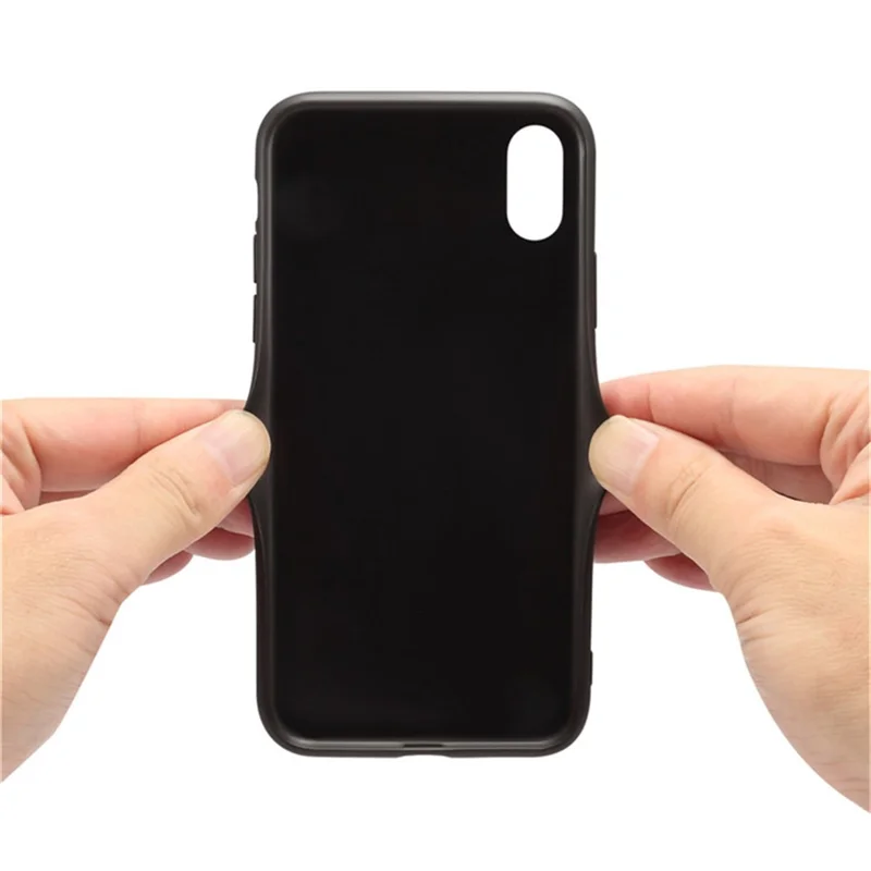 For iPhone XS 5.8 inch / X Back Case PC+TPU+PU Leather Calf Texture Smartphone Cover - Black