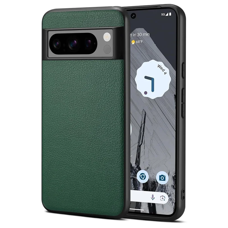 For Google Pixel 8 Pro Case Anti-fall PC+TPU+PU Leather Calf Texture Mobile Phone Protector - Green