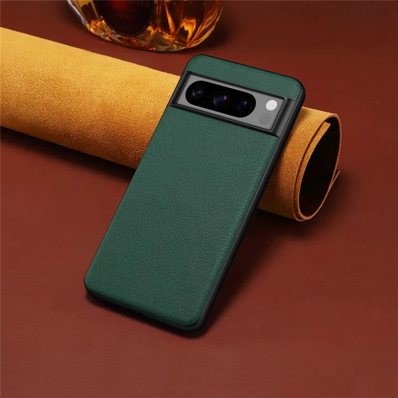 For Google Pixel 8 Pro Case Anti-fall PC+TPU+PU Leather Calf Texture Mobile Phone Protector - Green