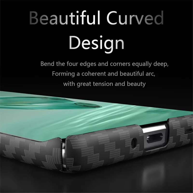 For OnePlus 12 5G Case Carbon Fiber Texture Hard PC Anti-fingerprint Phone Protective Cover - Black+Green
