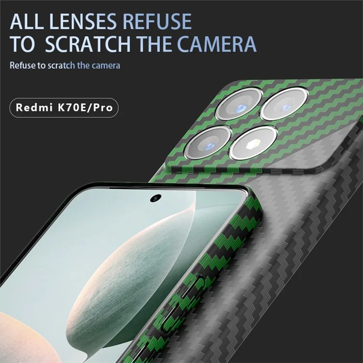 Para Xiaomi Poco F6 Pro 5G / Redmi K70 5G / K70 Pro 5G Funda de teléfono móvil Textura de fibra de carbono de color de empalme Cubierta dura de PC - Negro