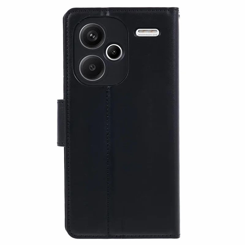 HANMAN Mill Series for Xiaomi Redmi Note 13 Pro+ 5G Case PU Leather Wallet Phone Stand Cover - Black