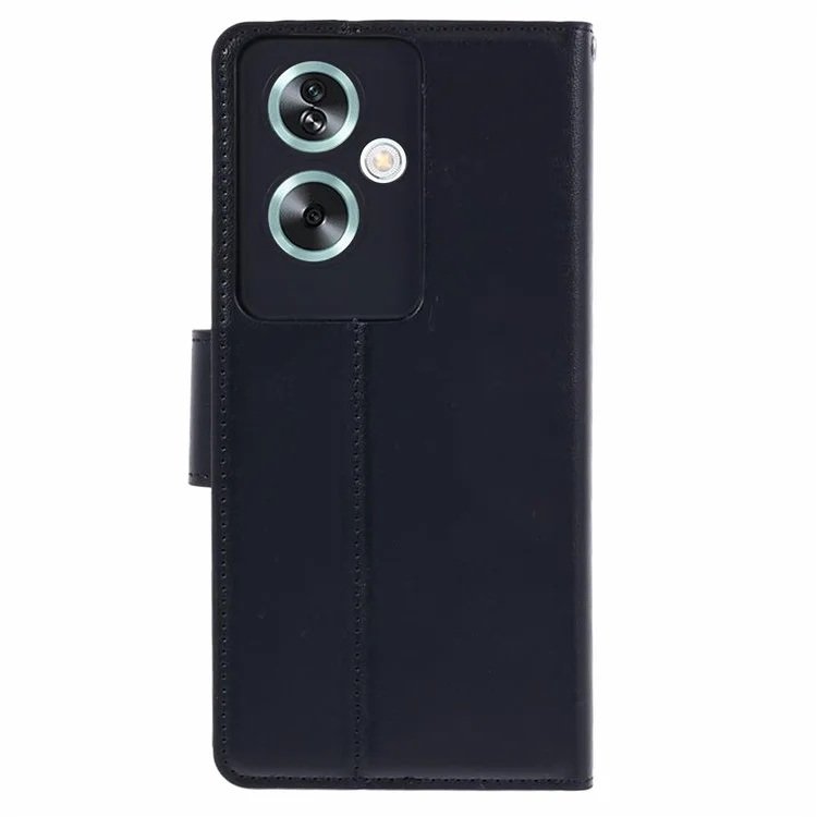 HANMAN Mill Series Phone Cover for Oppo A79 5G / A2 5G Case PU Leather Wallet Phone Stand Shell - Black