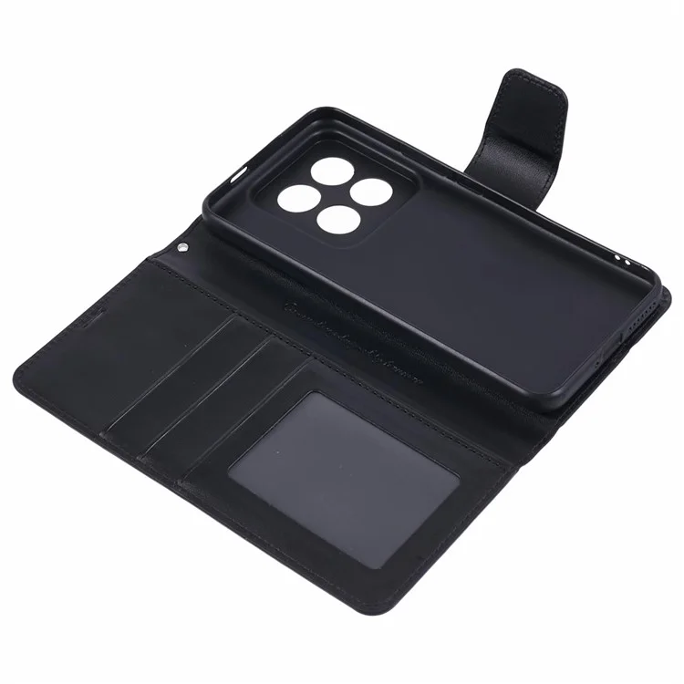 Funda para teléfono celular HANMAN Mill Series para Xiaomi 14 Pro, carcasa de teléfono, cuero sintético - Negro