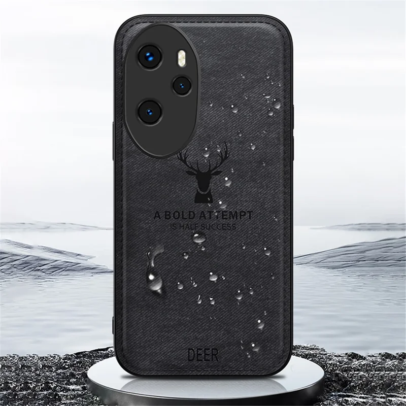 For Honor 100 Pro 5G Deer Pattern Phone Case Cushion Shockproof Anti-Scratch Protective - Black