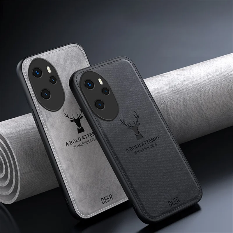 For Honor 100 Pro 5G Deer Pattern Phone Case Cushion Shockproof Anti-Scratch Protective - Black
