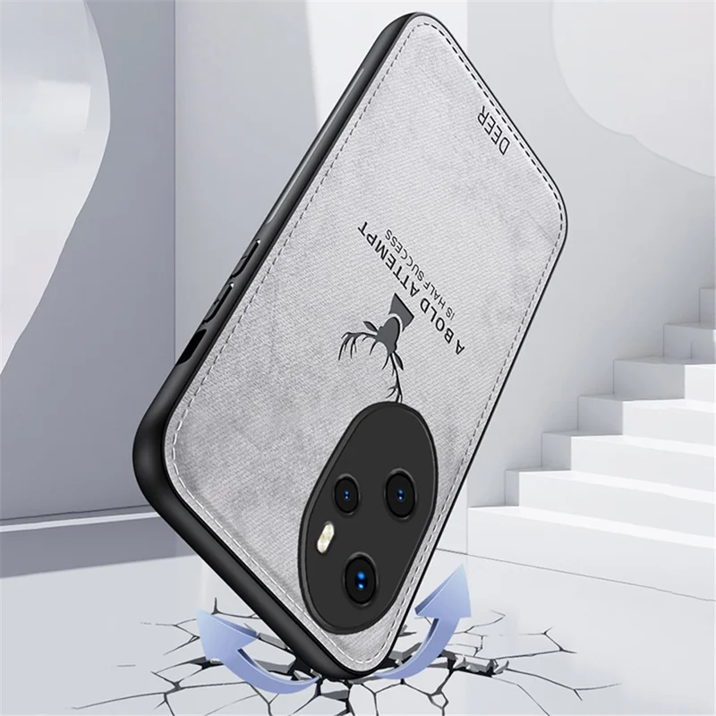 For Honor 100 Pro 5G Deer Pattern Phone Case Cushion Shockproof Anti-Scratch Protective - Black
