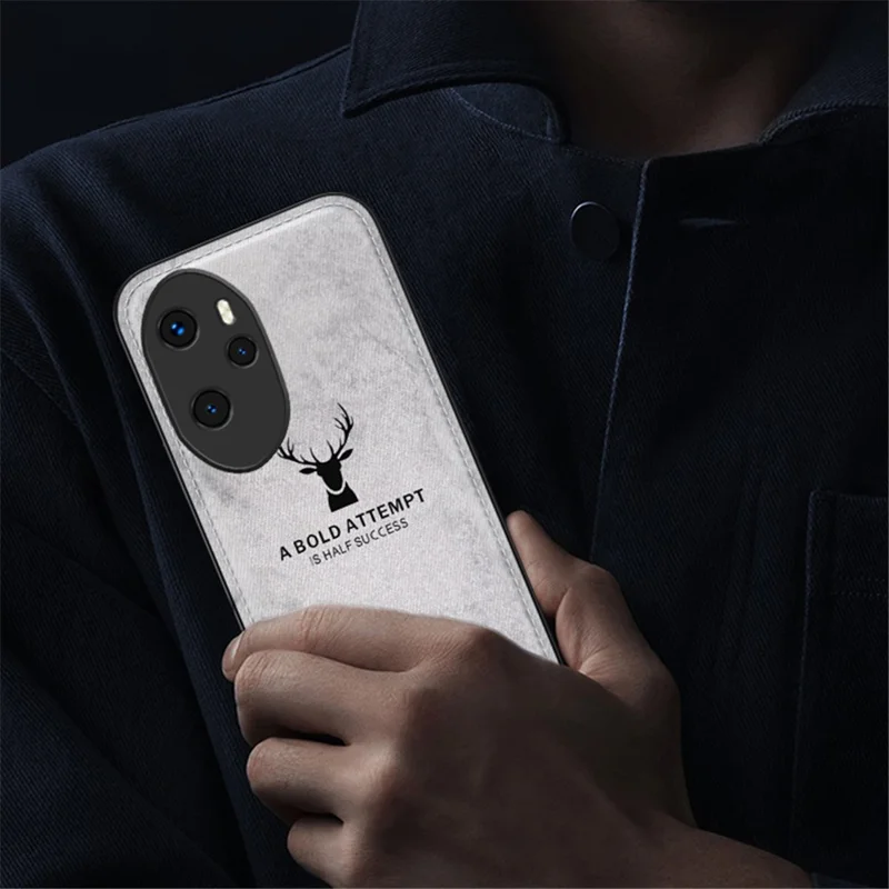 For Honor 100 Pro 5G Deer Pattern Phone Case Cushion Shockproof Anti-Scratch Protective - Black