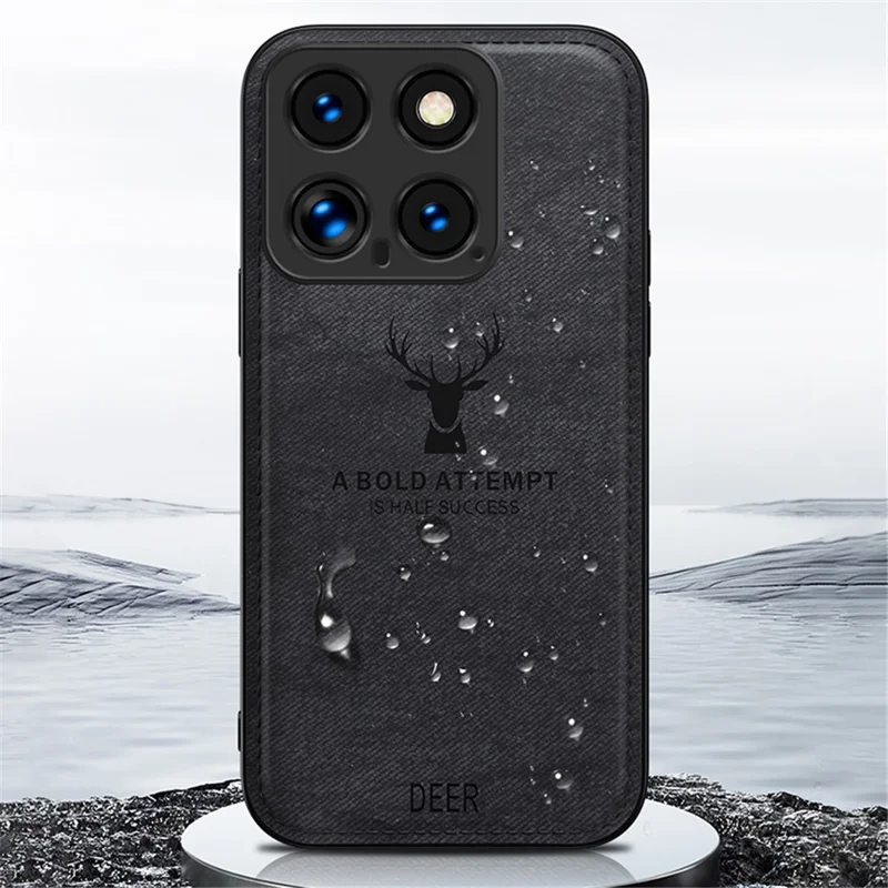 For Xiaomi 14 Phone Case Deer Pattern Back Cover Enhanced Camera Lens Protection - Blue