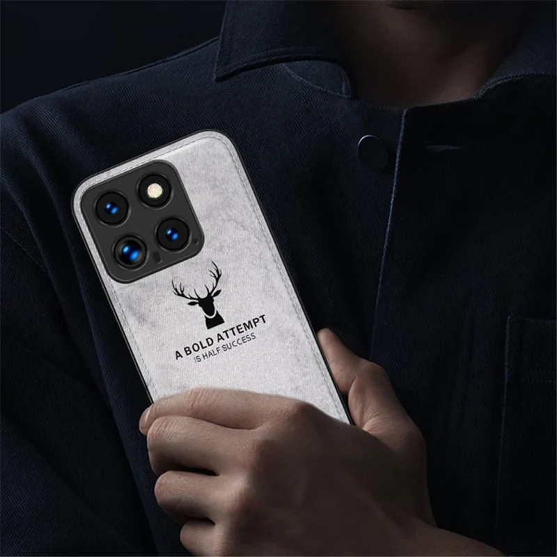 For Xiaomi 14 Phone Case Deer Pattern Back Cover Enhanced Camera Lens Protection - Blue