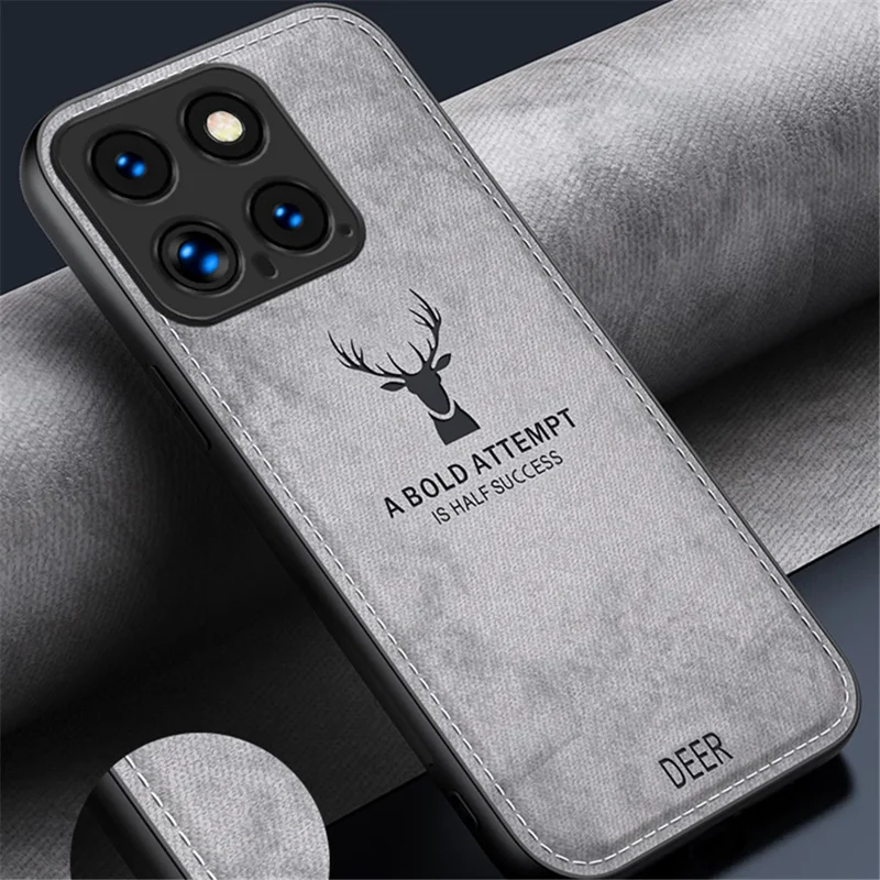 For Xiaomi 14 Phone Case Deer Pattern Back Cover Enhanced Camera Lens Protection - Blue
