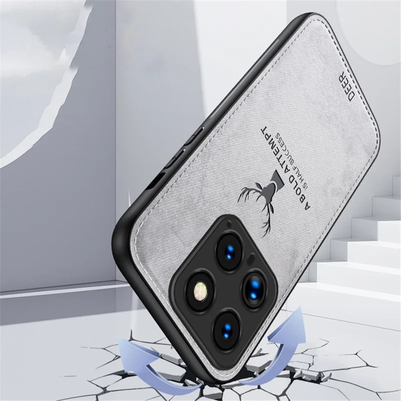 For Xiaomi 14 Phone Case Deer Pattern Back Cover Enhanced Camera Lens Protection - Blue
