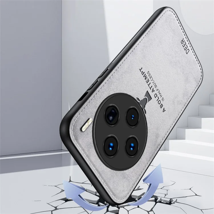 Funda para teléfono vivo X100 5G Caso de teléfono de cuero PU+TPU+PC Anti-Arañazos Cubierta de teléfono Patrón de ciervo - Negro