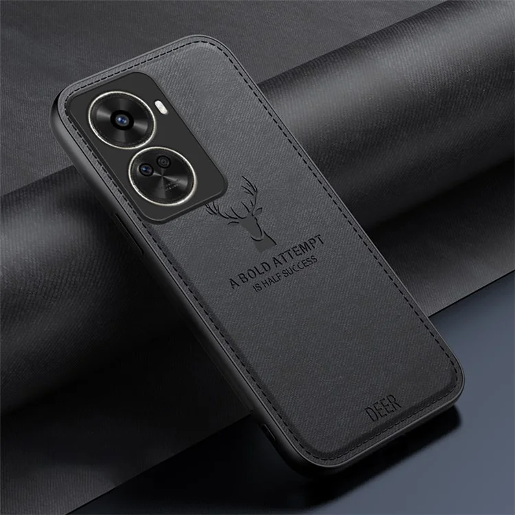 Für Huawei nova 11 SE / nova 12 SE 4G Smartphone-Hülle Verfeinertes Hirschmuster Weiche Textur Abdeckung - Schwarz