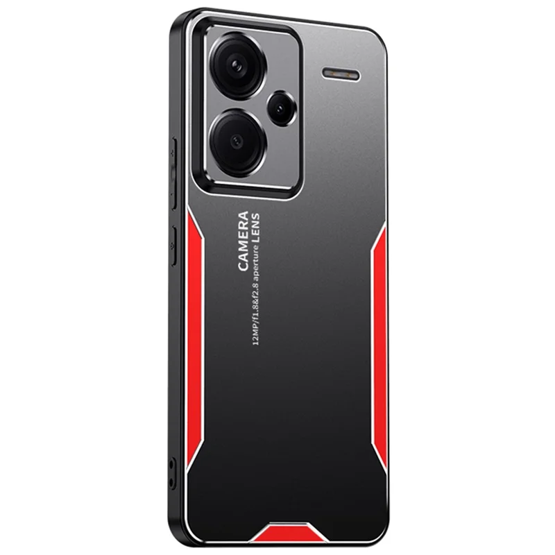 For Xiaomi Redmi Note 13 Pro+ 5G Case Aluminium Alloy+TPU+PC Airbag Protection Protective Shell with Lens Cover - Red