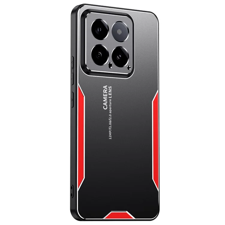 Pour Xiaomi 14 Étui en alliage d'aluminium + TPU + PC Conception à alvéoles de téléphone Guard Cover - Rouge