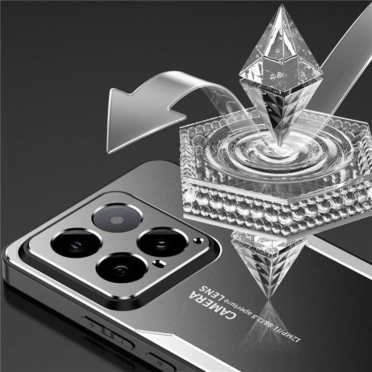 Pour Xiaomi 14 Étui en alliage d'aluminium + TPU + PC Conception à alvéoles de téléphone Guard Cover - Rouge