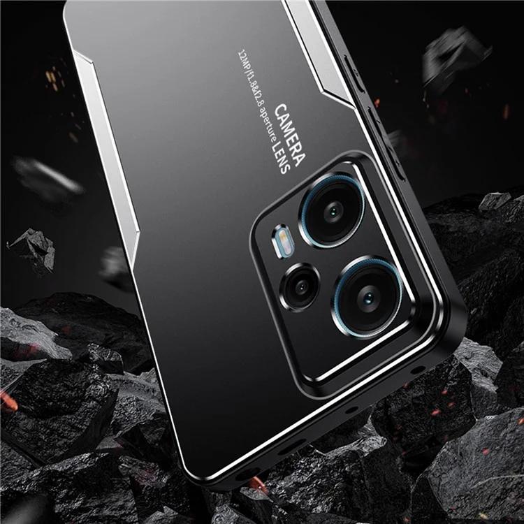 For Xiaomi Redmi Note 12T Pro 5G Phone Case Metal+TPU+PC Anti-drop Cover - Red