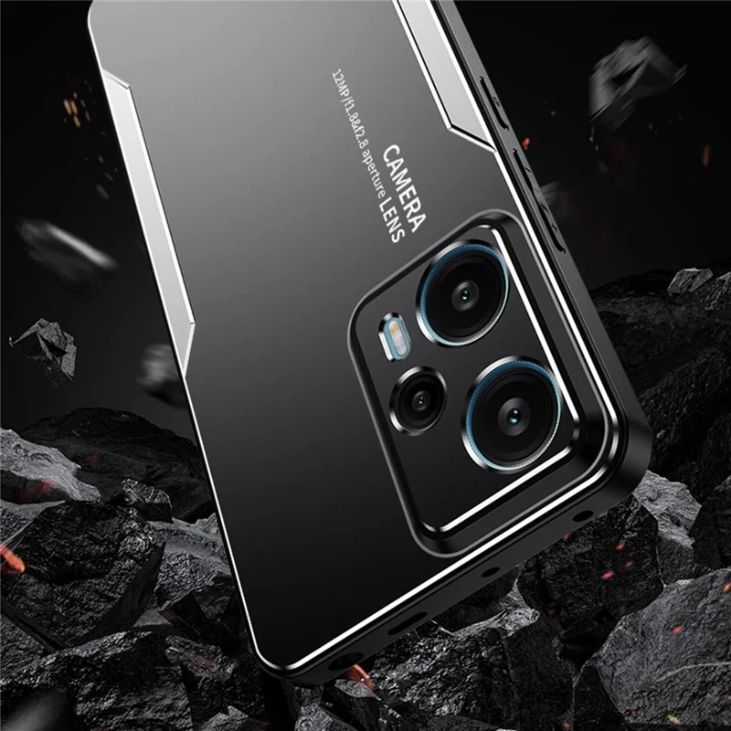For Xiaomi Redmi Note 12T Pro 5G Phone Case Metal+TPU+PC Anti-drop Cover - Silver