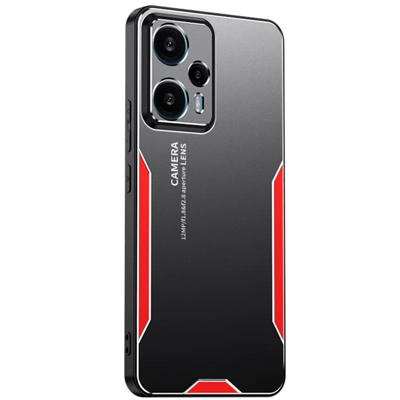 For Xiaomi Redmi Note 12 Turbo / Poco F5 5G Metal+TPU+PC Case Camera Lens Protection - Red