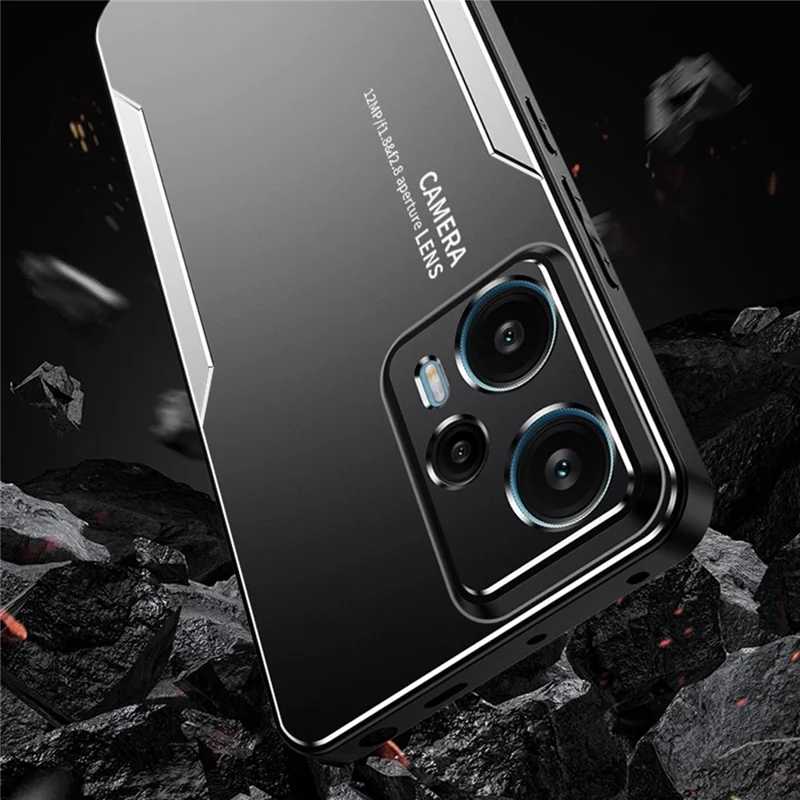 For Xiaomi Redmi Note 12 Turbo / Poco F5 5G Metal+TPU+PC Case Camera Lens Protection - Red