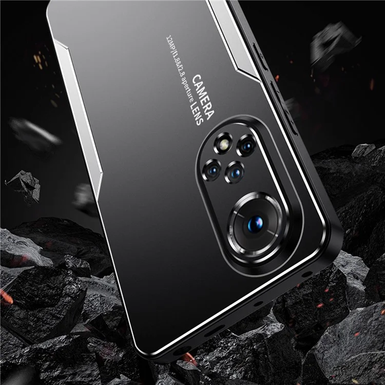 Чехол для телефона для Honor 50 Metal+TPU+PC Cover Camera Lens Protection - Silver