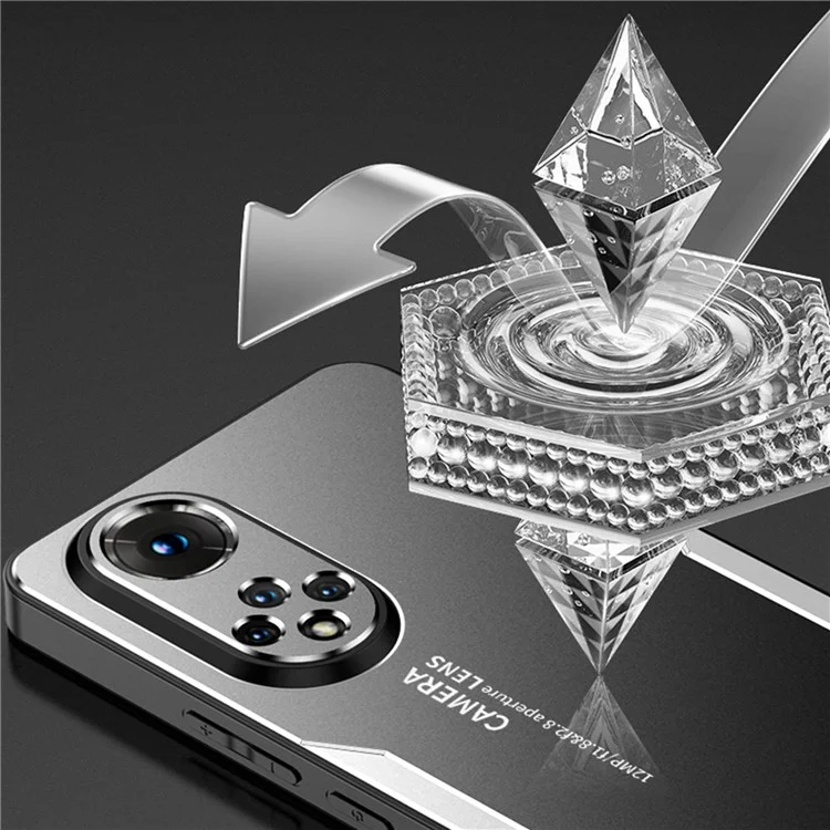 Чехол для телефона для Honor 50 Metal+TPU+PC Cover Camera Lens Protection - Silver