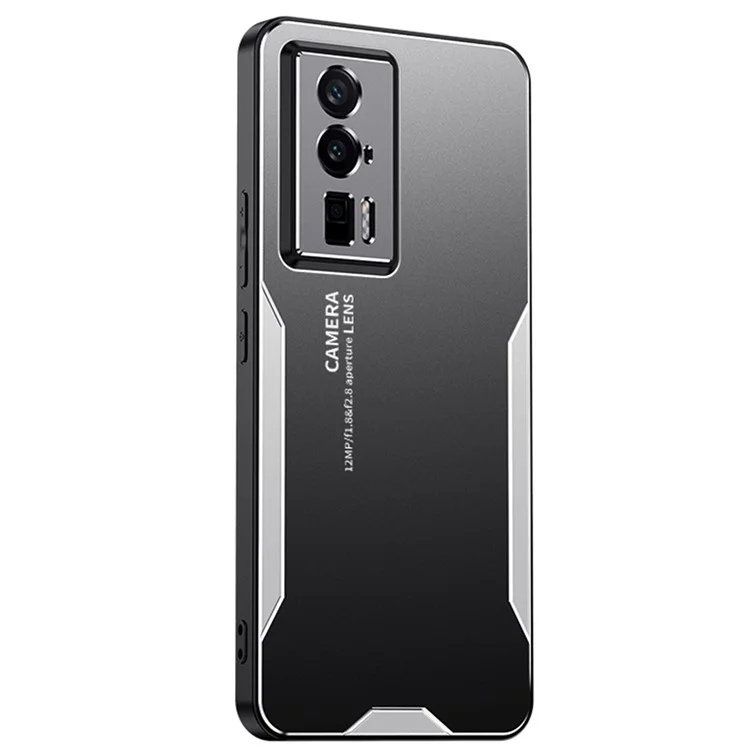 Para Xiaomi Redmi K60 5G Capa de Telefone Caso Metal+TPU+PC Capa Proteção da Lente da Câmera - Prata