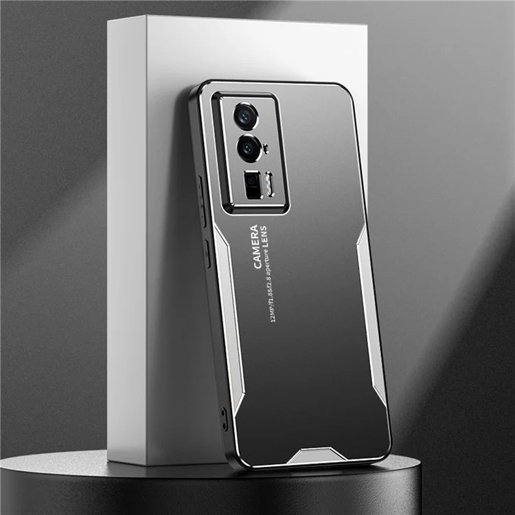 Para Xiaomi Redmi K60 5G Capa de Telefone Caso Metal+TPU+PC Capa Proteção da Lente da Câmera - Prata