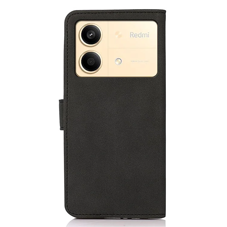 KHAZNEH für Xiaomi Redmi Note 13R Pro 5G Case TPU+PU-Leder-Brieftasche Stand Phone Cover - Schwarz