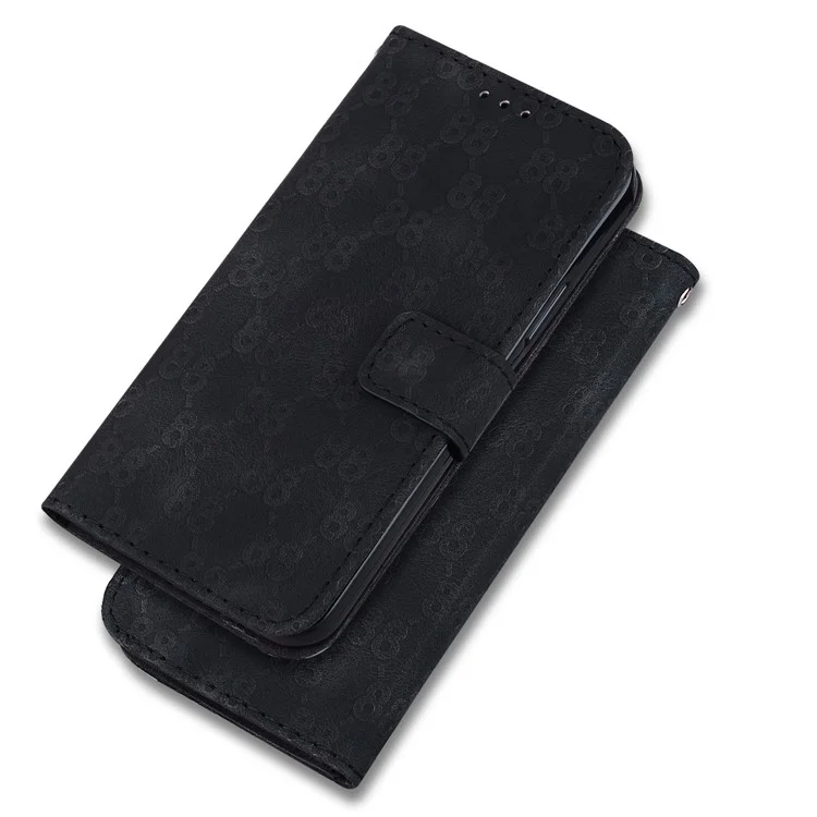 Für Realme 11 4G (159,9x73,3x7,95 mm) Lederetui Brieftasche Stand Cover Double 8-Form - Schwarz