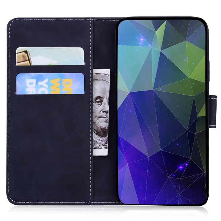 Para Realme 11 4G (159.9x73.3x7.95mm) Funda de Cartera de Cuero con Estampado de Tigre - Negro
