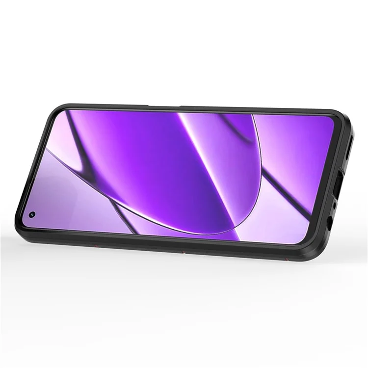 For Realme 11 4G (159.9x73.3x7.95mm) Phone Case PC+TPU Cover with Ring Kickstand - Black