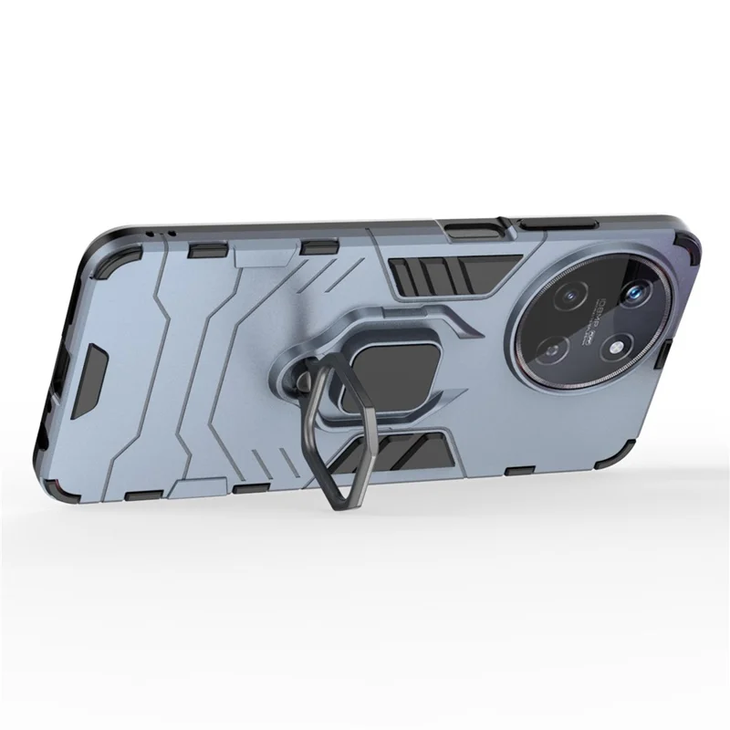 For Realme 11 4G (159.9x73.3x7.95mm) Phone Case PC+TPU Cover with Ring Kickstand - Blue