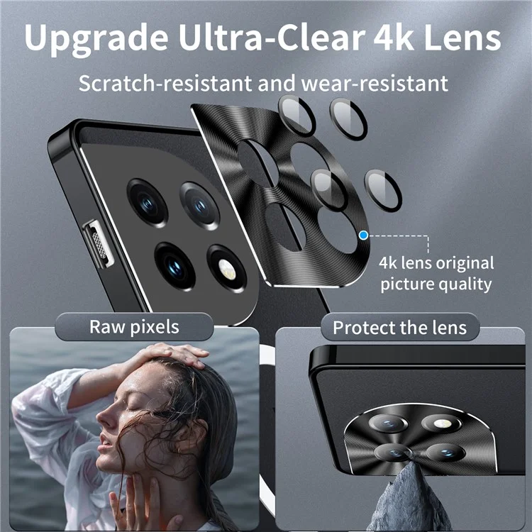Per OnePlus 12 5G Custodia Opaca Compatibile con MagSafe Cornice Metallica Protective Phone Cover - Nero