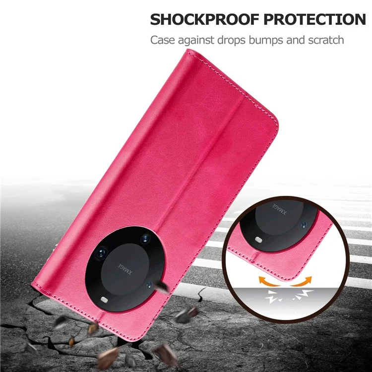 LC.IMEEKE для Huawei Mate 60 PU Leather Stand Wallet Phone Cover Magnetic Phone Case - Rose