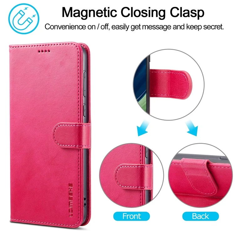 LC.IMEEKE для Huawei Mate 60 PU Leather Stand Wallet Phone Cover Magnetic Phone Case - Rose