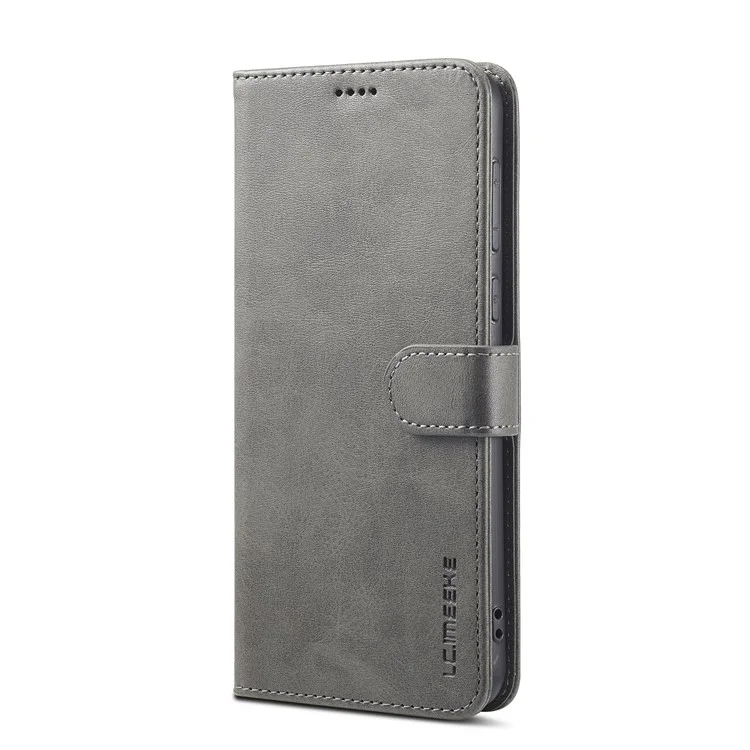 LC.IMEEKE Für Huawei Mate 60 Pro+ / Mate 60 Pro Kalbleder-Handy-Hülle, PU-Leder, Standfunktion, Geldbörse - Grau