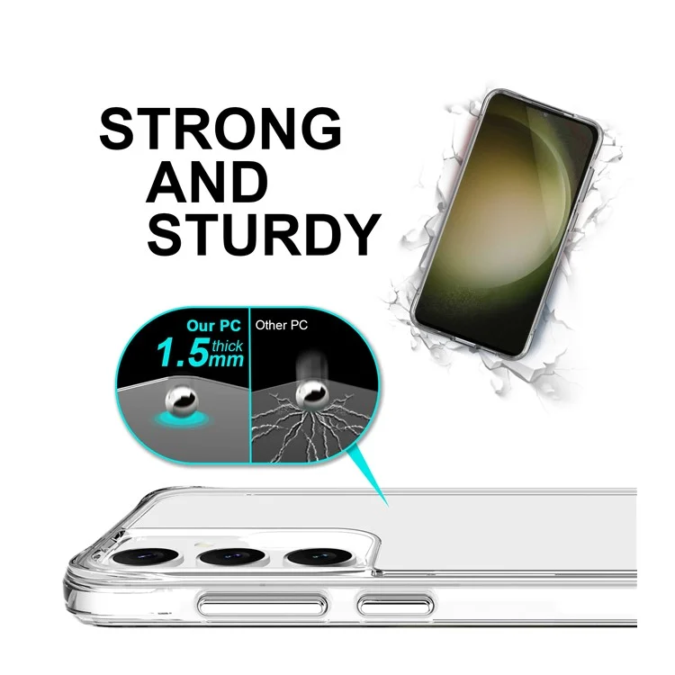 Per Samsung Galaxy S24 Custodia Trasparente Antiurto Dura PC + Morbida TPU Cover per Telefono