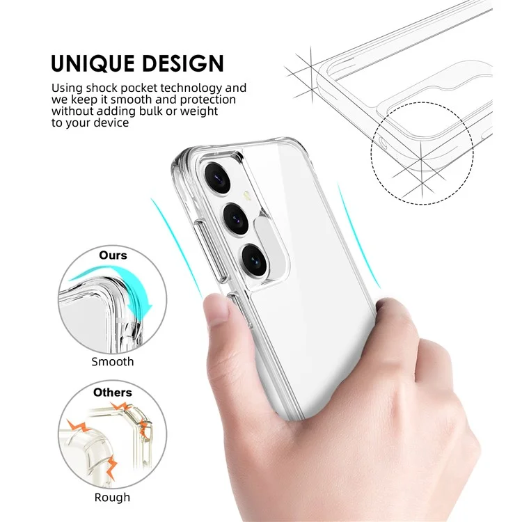 Per Samsung Galaxy S24 Custodia Trasparente Antiurto Dura PC + Morbida TPU Cover per Telefono